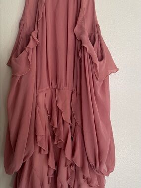 Zara Dusty Rose Ruffle Mini Dress